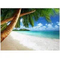 WALLARENA - Fotobehang - 150x105 cm - Fototapete met strand, zee en palmen voor slaapkamer en woonkamer