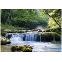 WALLARENA - Fotobehang - 250x175 cm - 3D waterval bos landschap slaapkamer woonkamer vliesbehang