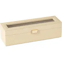 J-Line 46544 Horlogedoos 6 Compartimenten Kunstleder Beige - 34 x 10,5 x 10 cm