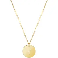 GOOD.designs Halsketting 18 K verguld met lettermunt Y