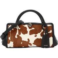 GUESS Handtas 'AUDREY' lichtbeige / ombergrijs / zwart