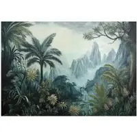 WALLARENA - Fotobehang - 250x175 cm - Jungle landschap met bergen voor slaapkamer en salon, vliesbehang