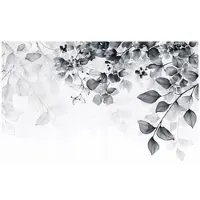 WALLARENA - Fotobehang - 350x250 cm - zwart-wit hangende bladeren voor slaapkamer en woonkamer