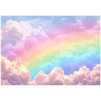 WALLARENA - Fotobehang - 150x105 cm - fotobehang voor kinderen met een regenboog en wolken voor de kinderkamer van vliesbehang
