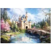 WALLARENA - Fotobehang - 150x105 cm - fotobehang voor meisjes met een sprookjeskasteel voor de kinderkamer