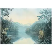 WALLARENA - Fotobehang - 350x250 cm - Riviere, Bos, Natuur, Slaapkamer, Woonkamer, Flizelina