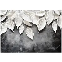 WALLARENA - Fotobehang - 250x175 cm - 3D bladeren abstract voor slaapkamer en woonkamer, vliesbehang