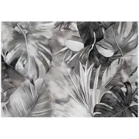 WALLARENA - Fotobehang - 300x210 cm - zwart-wit monstera bladeren voor slaapkamer en woonkamer
