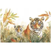 WALLARENA - Fotobehang - 350x250 cm - kinderfotobehang met tijgers en dieren voor de kinderkamer