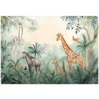 WALLARENA - Fotobehang - 150x105 cm - leuke dieren uit het bos voor de kinderkamer
