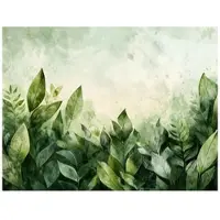 WALLARENA - Fotobehang - 150x105 cm - groene bladeren natuur beton voor slaapkamer woonkamer