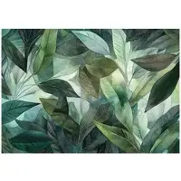 WALLARENA - Fotobehang - 150x105 cm - Fototapete bladeren natuur jungle slaapkamer salon vliesbehang