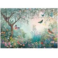 WALLARENA - Fotobehang - 300x210 cm - fotobehang voor kinderen met een betoverende tuin en bloemen van vliesbehang