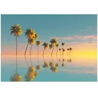 WALLARENA - Fotobehang - 150x105 cm - palmbomen, strand, landschap, natuur, slaapkamer, woonkamer
