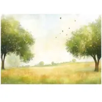 WALLARENA - Fotobehang - 300x210 cm - 3D natuur met bomen, groene kleur voor slaapkamer en salon