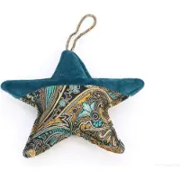 HBX natural living Marleyn Hangdeco Ster Paisley 14x14cm blauw