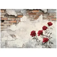 WALLARENA - Fotobehang - 400x280 cm - Fototapete met onderkant, bloemen en pleister voor slaapkamer en salon van vliesbehang