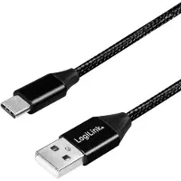 Logilink USB-kabel 1 meter USB 2.0 USB C USB A Zwart