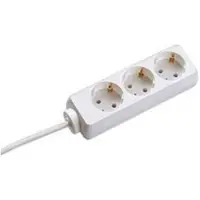 Bachmann Stekkerdoos met 3 contacten / wit - 3 meter