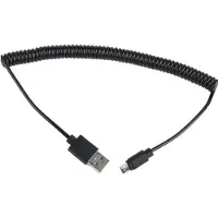 Gembird USB Micro B naar USB-A spiraalkabel - USB2.0 - tot 1A / zwart - 1,8 meter