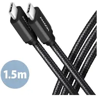 Axagon BUCM3-CM15AB USB-C-kabel USB 3.2 Gen1 USB-C stekker 1.5 m Zwart Vergulde steekcontacten