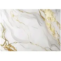 WALLARENA - Fotobehang - 350x250 cm - Fototapete met wit marmer en goud voor slaapkamer en salon van vliesbehang