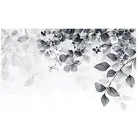 WALLARENA - Fotobehang - 150x105 cm - zwart-wit hangende bladeren voor slaapkamer en woonkamer