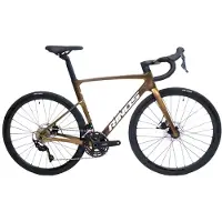 RINOS Odin3 Carbon Road - RaceFiets - met UCI Frameset - met SHIMANO 105 ST-R7000 - 22 versnellingen en schijfremmen - lichte fiets voor dames en heren - 700 x 40C - Kameleon Goud - Groent M-54