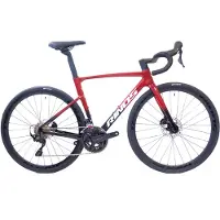 RINOS Odin 4.0 Carbon racefiets -Roadbike - met UCI Frameset - lichtgewicht racefiets 700C - Shimano 105 - 24 versnellingen- aerodynamisch ontwerp - hydraulische remmen - unisex - Zwart Rood L-56