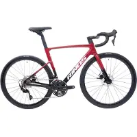 RINOS Odin3 Carbon Road - RaceFiets - met UCI Frameset - met SHIMANO 105 ST-R7000 - 22 versnellingen en schijfremmen - lichte fiets voor dames en heren - 700 x 40C - Zwart Rood XS-50