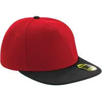 Beechfield Unisex Adult Original Flat Peak Snapback Cap (Klassiek rood/zwart)