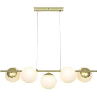 Nordlux Scandinavische hanglamp Lilly goud met wit