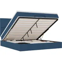 vidaXL Ottoman bed met matras 180x200cm stof blauw