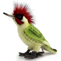 Hansa pluche groene specht - knuffel vogel - 27 cm - levensecht - realistisch