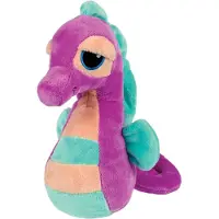Suki Gifts pluche zeepaardje knuffeldier - cute eyes - paars/blauw - 16 cm - Knuffel zeedieren
