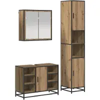vidaXL Badkamermeubel Set 3 st Artisan Eiken 80 x 33 x 60 cm