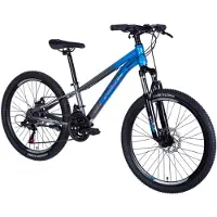 DaviBikes – Kinderfiets – 24 inch – 21 versnellingen – Schijfremmen – 130-160 cm – Blauw/Grijs – Jongen