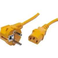 Exertis Connect Netaansluitkabel, haakse Schuko stekker naar IEC aansluiting, oranje, 0,6 m netaansluitkabel (0.60 m), Stroomkabel