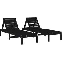 vidaXL Ligbedden 2 st 199,5x60x74 cm massief grenenhout zwart