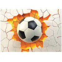 WALLARENA - Fotobehang - 350x250 cm - 3D voetbal fotobehang voor de kinderkamer