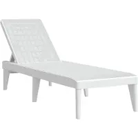 vidaXL Ligbed 186x60x29 cm polypropeen wit