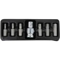AWTOOLS Black Line Serie - Torx Bitset - 7 stuks - Inclusief Adapter