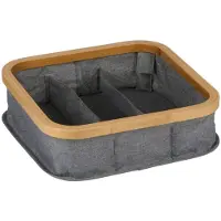 Alpina Opbergmand met 9 Vakken - Kast Organizer - Bamboe en Polyester - 30 x 30 x 9 cm - 6 Liter