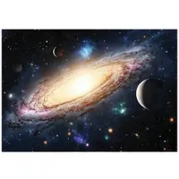 WALLARENA - Fotobehang - 150x105 cm - ruimtebehang, planeten, sterrenstelsel, behang voor jongens en kinderen