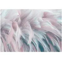 WALLARENA - Fotobehang - 300x210 cm - kleurrijke roze veren fototapet voor slaapkamer en woonkamer