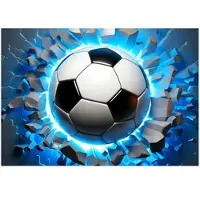 WALLARENA - Fotobehang - 150x105 cm - 3D voetbal thema voor jongens, jeugdbehang voor kinderen