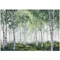 WALLARENA - Fotobehang - 250x175 cm - 3D beukenbos bomen natuur voor slaapkamer en woonkamer