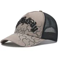 Ed Hardy Flames Trucker Cap, grijs