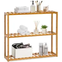 TecTake Badkamerrek van bamboe 60x15x54,5 cm 401648