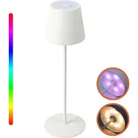 Goliving Chroma Tafellamp Oplaadbaar – Draadloos en Dimbaar – Touch Lamp – Nachtlamp Slaapkamer & Woonkamer – RGBW – 37,5 cm – Wit
